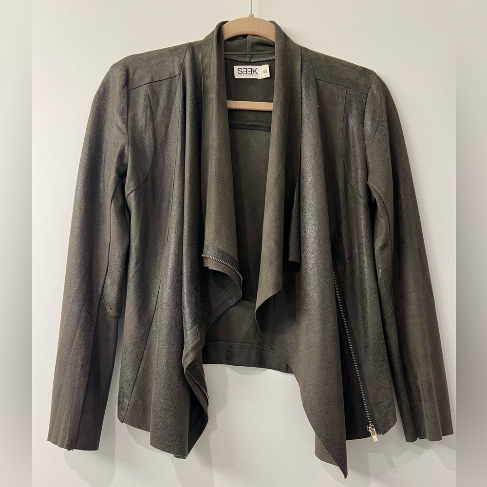Seek The Label - Faux Suede Draped Jacket in Brown 🤎 - XS